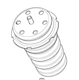 Auxiliary suspension with a double-convoluted air spring and black mounting plates